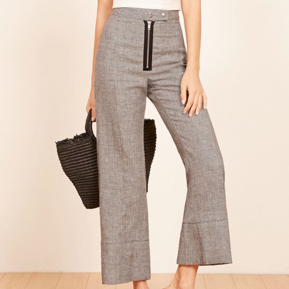 NEW wTag-REFORMATION Boston Check Dunne Pants 4